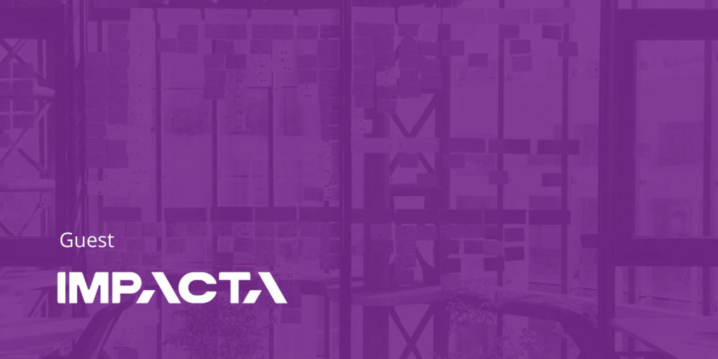 fundo roxo com o nome guest impacta escrito