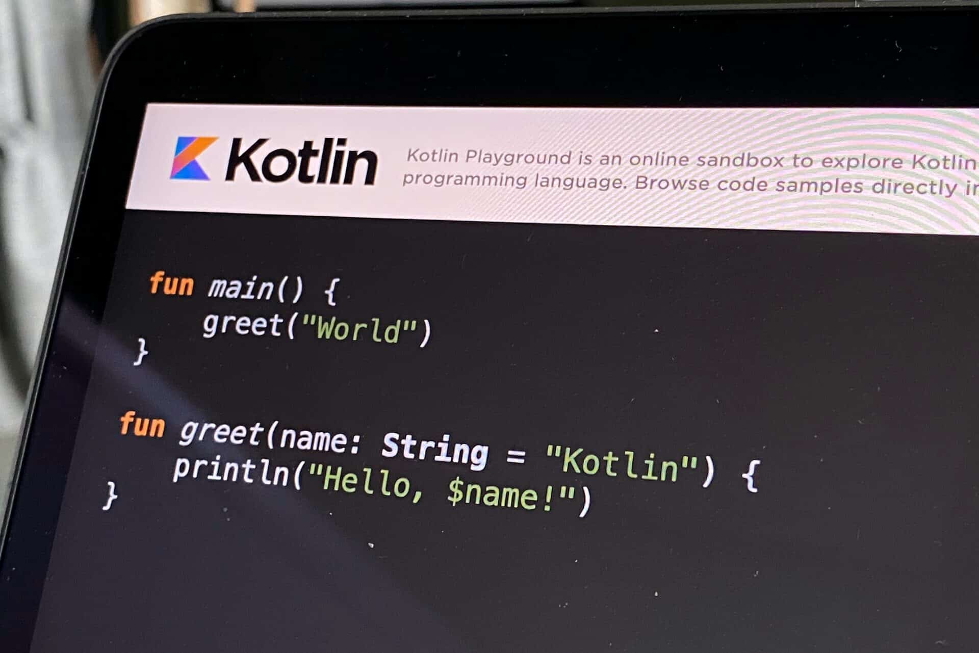 Área de desenvolvimento de Kotlin.